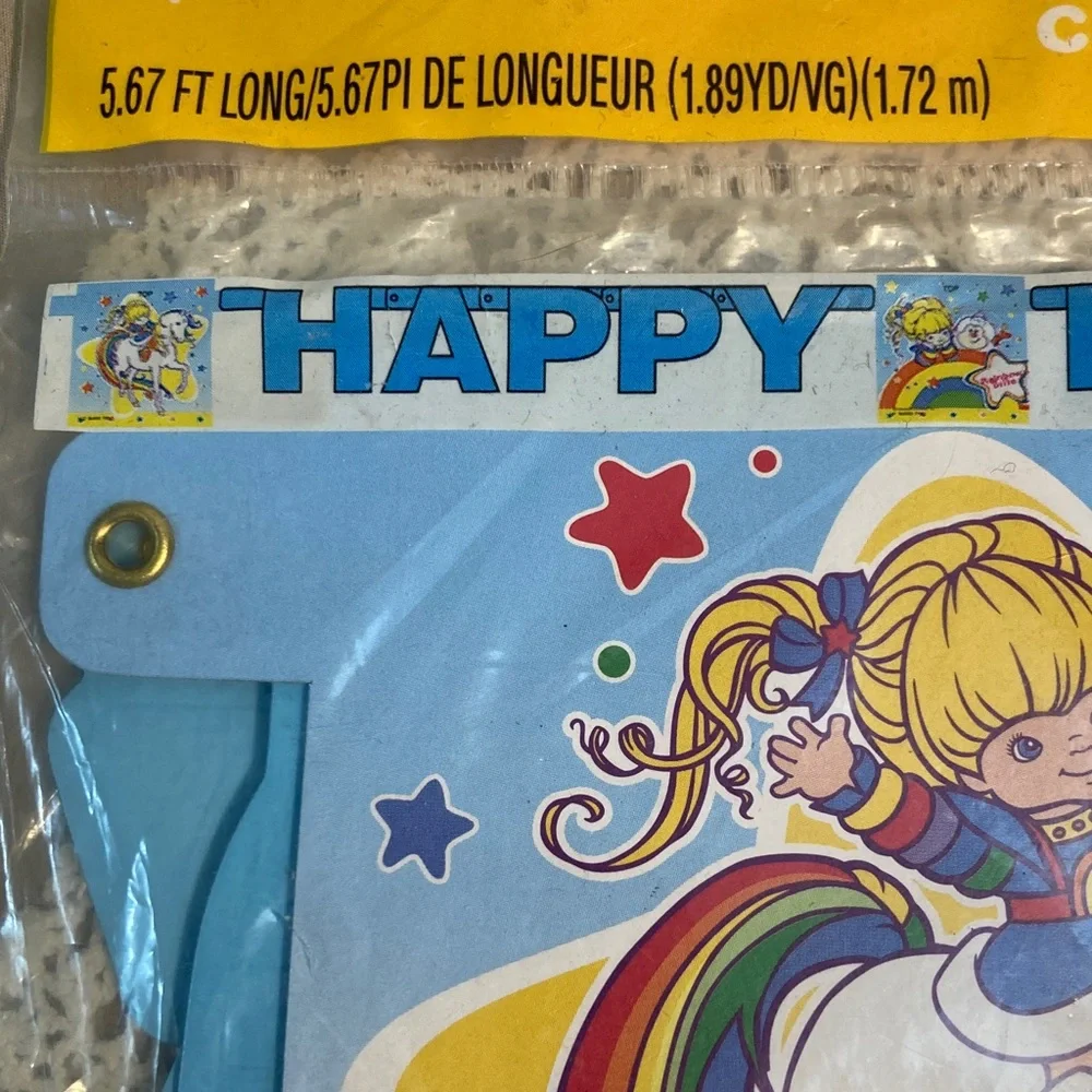 Vintage Rainbow Brite Happy Birthday Banner Set